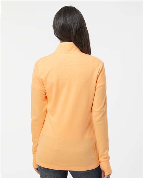 Women's 3-Stripes Quarter-Zip Sweater Pullover - Acid Orange Melange