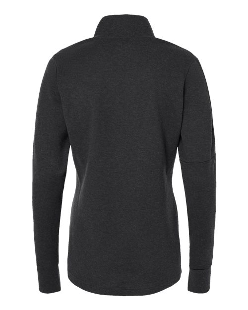 Women's 3-Stripes Quarter-Zip Sweater Pullover - Black Melange