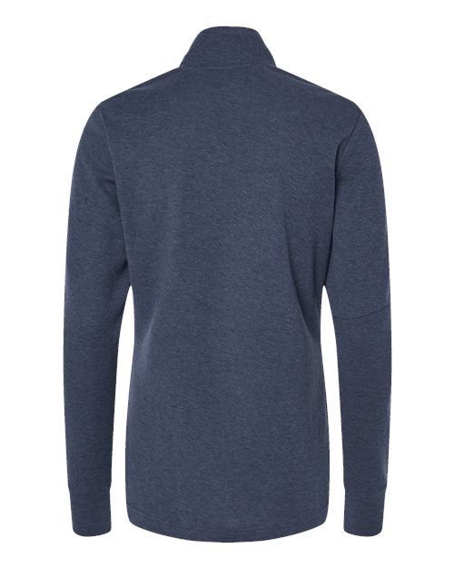 Women's 3-Stripes Quarter-Zip Sweater Pullover - Collegiate Navy Melange