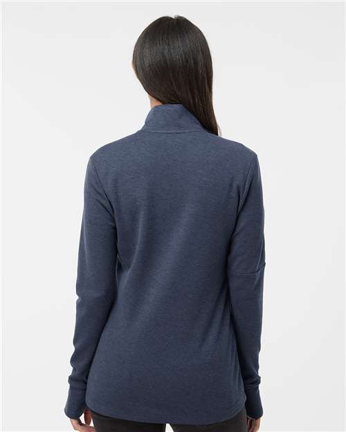 Women's 3-Stripes Quarter-Zip Sweater Pullover - Collegiate Navy Melange