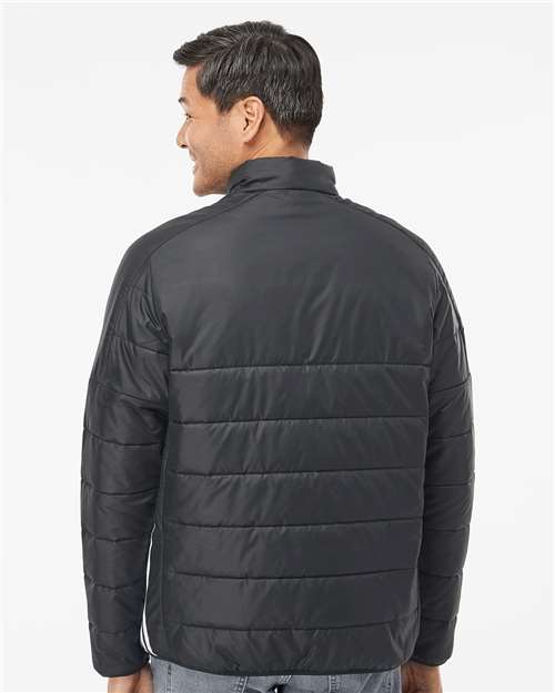 Men's 3-Stripes Puffer Full-Zip Jacket - Black