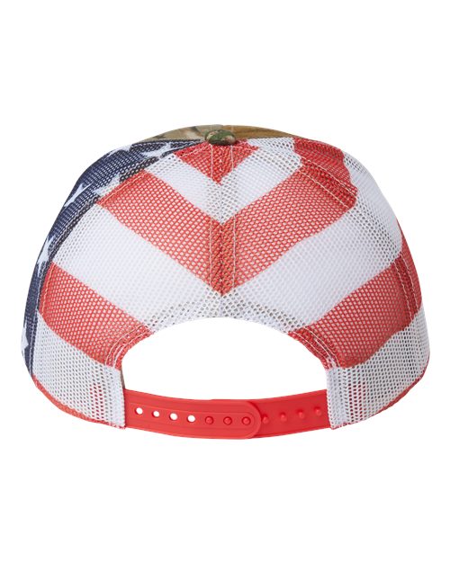 Printed Mesh Trucker Cap - All Purpose/ USA Flag