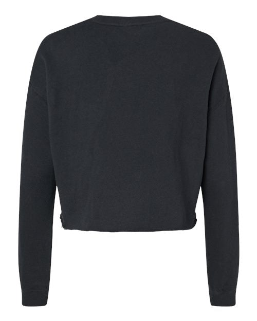 Women's Lightweight Crop Crewneck Sweatshirt - Black