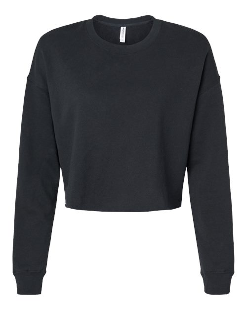 Women's Lightweight Crop Crewneck Sweatshirt - Black