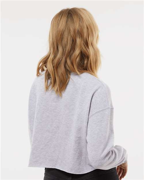 Women's Lightweight Crop Crewneck Sweatshirt - Grey Heather