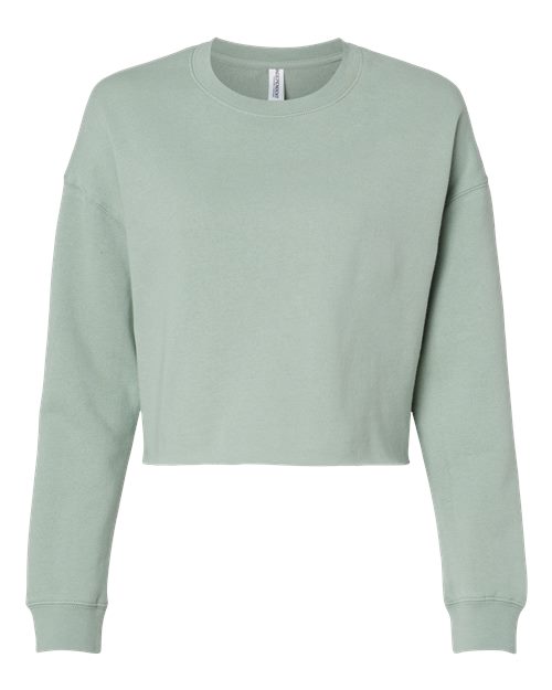 Women's Lightweight Crop Crewneck Sweatshirt - Sage