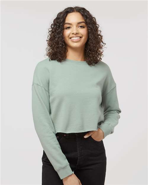 Women's Lightweight Crop Crewneck Sweatshirt - Sage