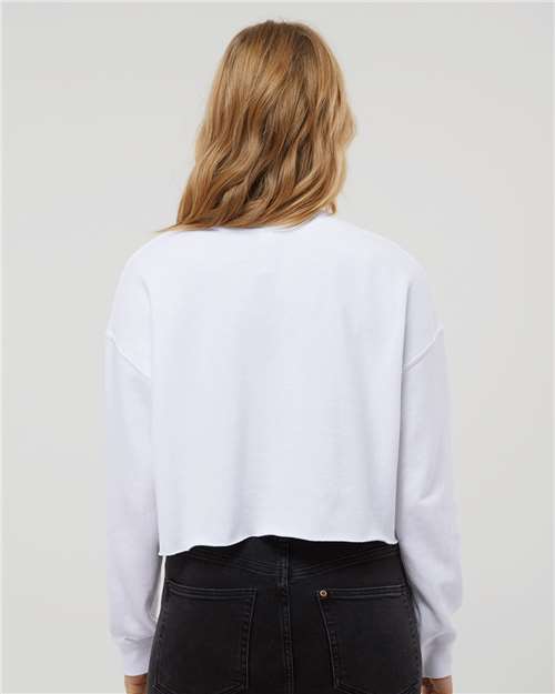 Women's Lightweight Crop Crewneck Sweatshirt - White