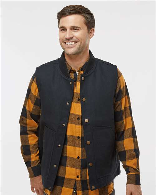Men's Insulated Canvas Workwear Vest - Black
