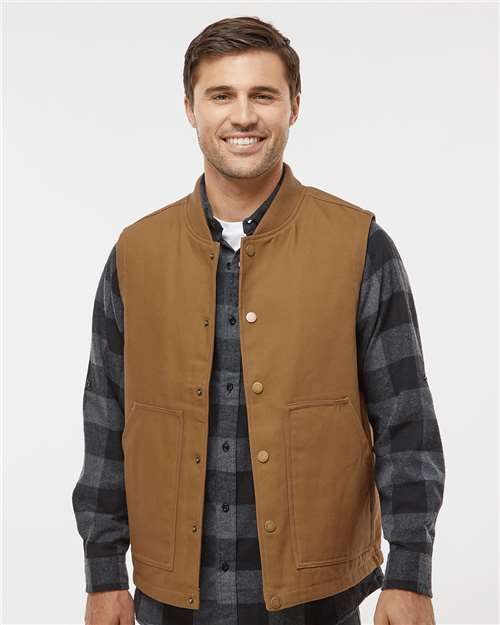 Men's Insulated Canvas Workwear Vest - Saddle