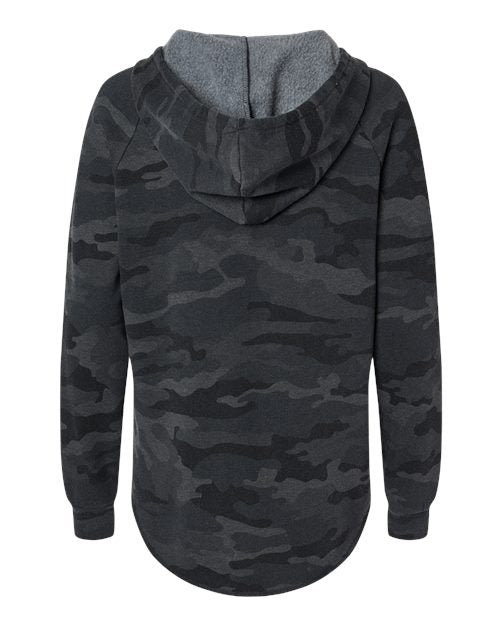 Women’s Lightweight California Wave Wash Hooded Sweatshirt - Black Camo Heather