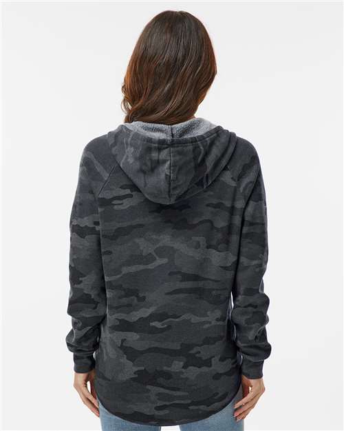 Women’s Lightweight California Wave Wash Hooded Sweatshirt - Black Camo Heather