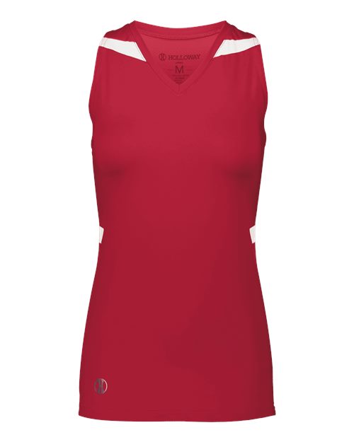 Women's PR Max Compression Racerback Jersey - Scarlet/ White