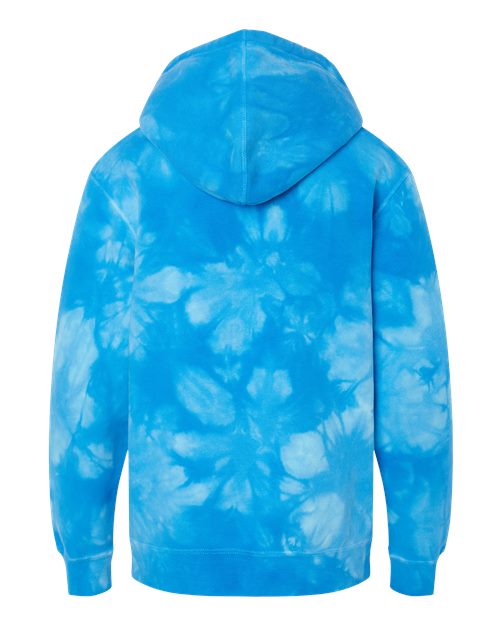 Youth Midweight Tie-Dyed Hooded Sweatshirt - Tie Dye Aqua Blue