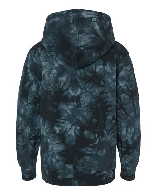 Youth Midweight Tie-Dyed Hooded Sweatshirt - Tie Dye Black