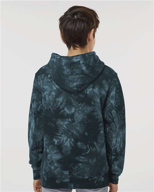 Youth Midweight Tie-Dyed Hooded Sweatshirt - Tie Dye Black
