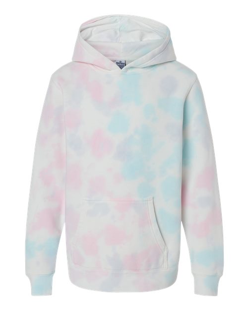 Youth Midweight Tie-Dyed Hooded Sweatshirt - Tie Dye Cotton Candy
