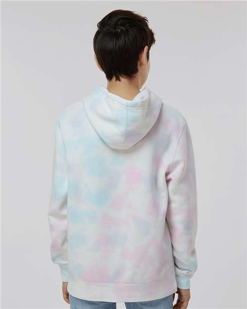 Youth Midweight Tie-Dyed Hooded Sweatshirt - Tie Dye Cotton Candy
