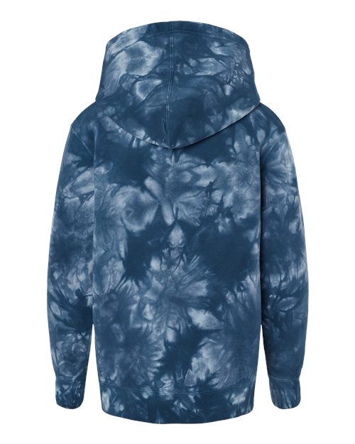 Youth Midweight Tie-Dyed Hooded Sweatshirt - Tie Dye Navy