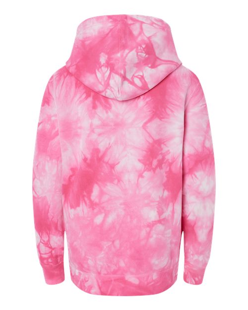 Youth Midweight Tie-Dyed Hooded Sweatshirt - Tie Dye Pink