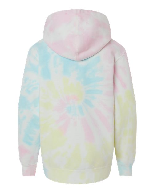 Youth Midweight Tie-Dyed Hooded Sweatshirt - Tie Dye Sunset Swirl