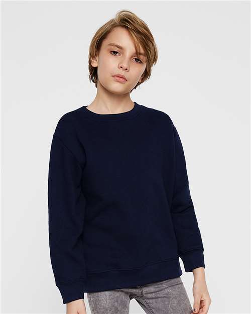 Youth Elevated Fleece Crewneck Sweatshirt - Navy