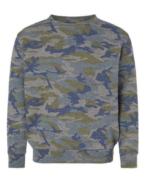 Youth Elevated Fleece Crewneck Sweatshirt - Vintage Camo