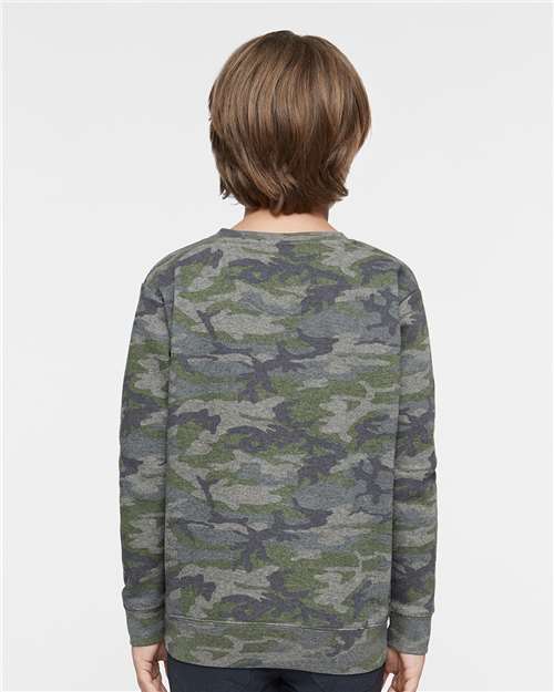 Youth Elevated Fleece Crewneck Sweatshirt - Vintage Camo