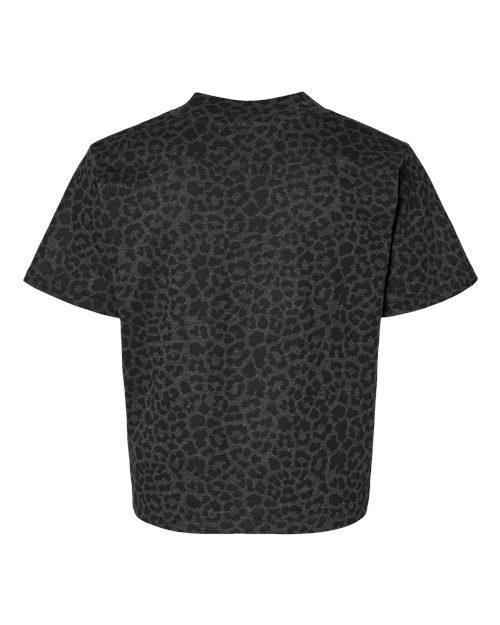 Women's Boxy Tee - Black Leopard