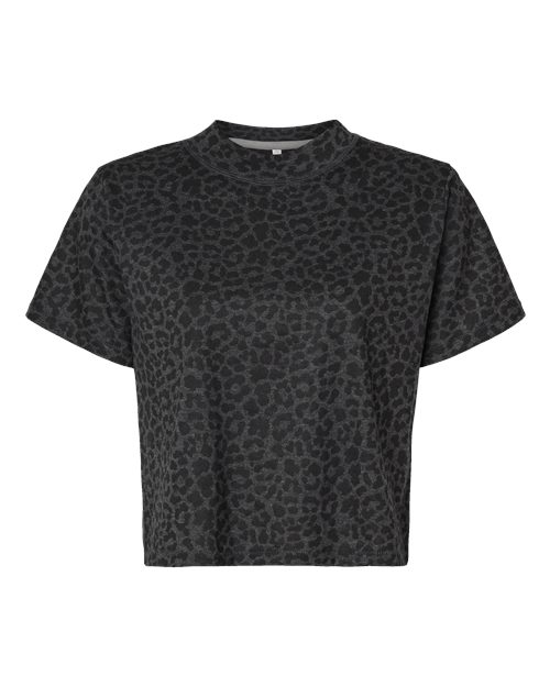 Women's Boxy Tee - Black Leopard