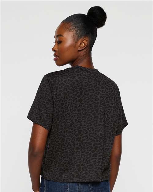 Women's Boxy Tee - Black Leopard