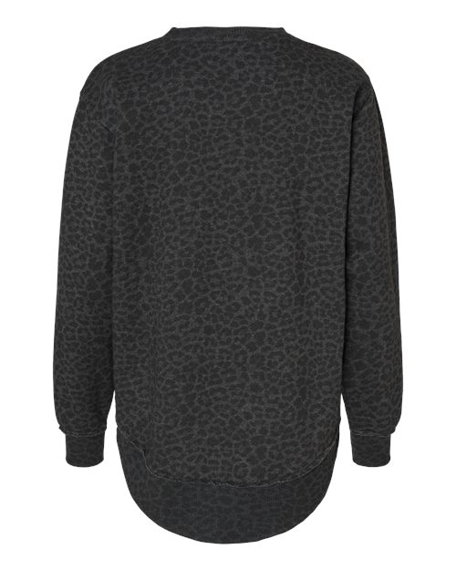 Women's Weekend Fleece Crewneck Sweatshirt - Black Leopard