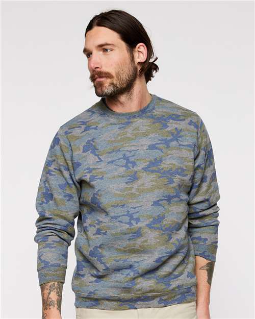 Unisex Elevated Fleece Crewneck Sweatshirt - Vintage Camo