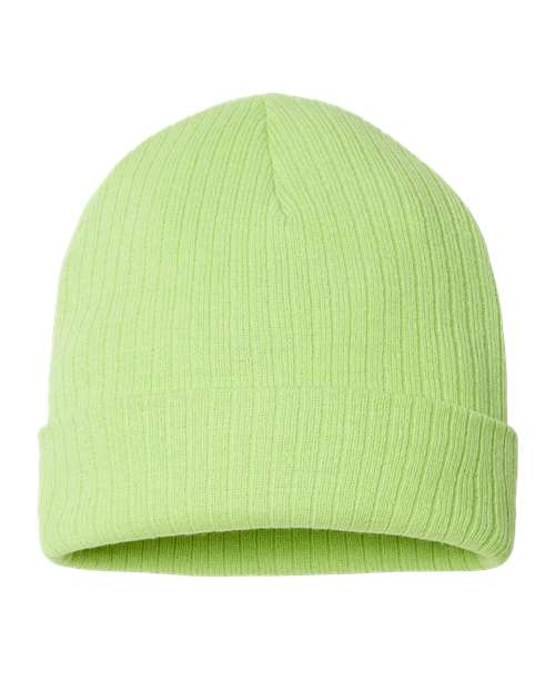 Sustainable Rib Cuffed Beanie - Acid Green
