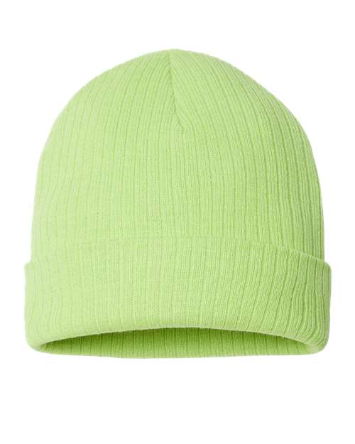 Sustainable Rib Cuffed Beanie - Acid Green