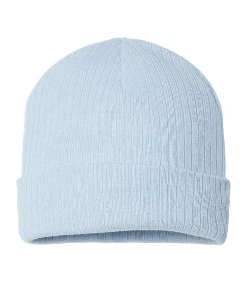 Sustainable Rib Cuffed Beanie - Light Blue