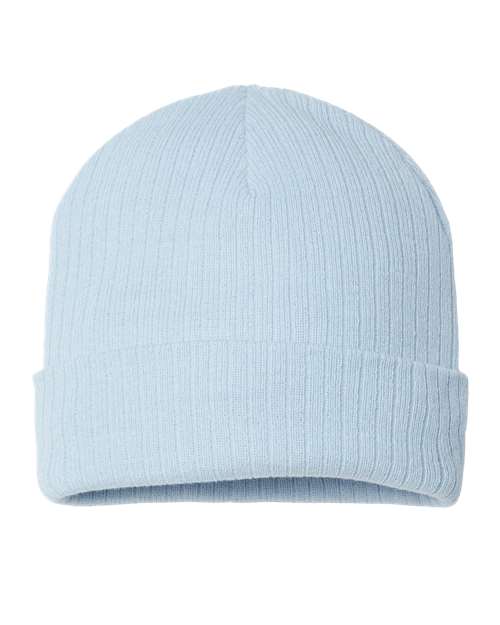Sustainable Rib Cuffed Beanie - Light Blue