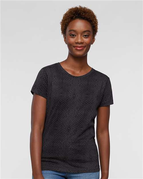 Women's Fine Jersey Tee - Black Reptile