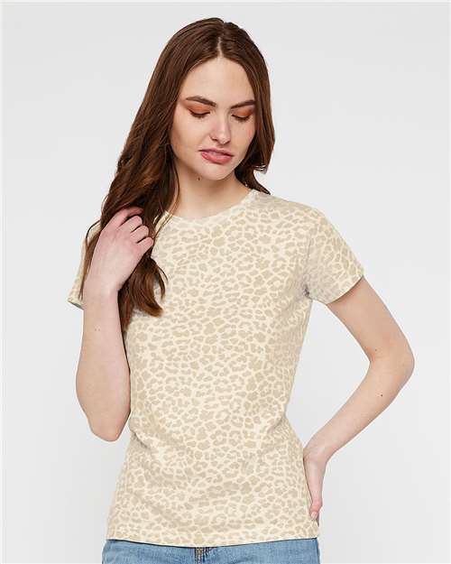 Women's Fine Jersey Tee - Natural Leopard