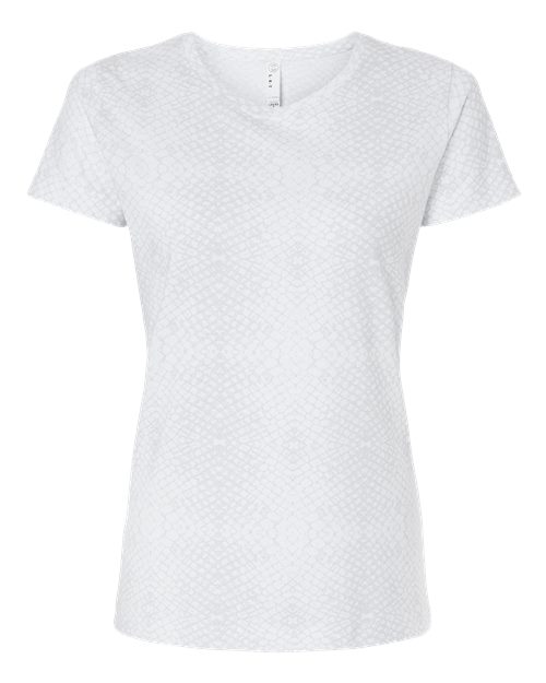 Women's Fine Jersey Tee - White Reptile