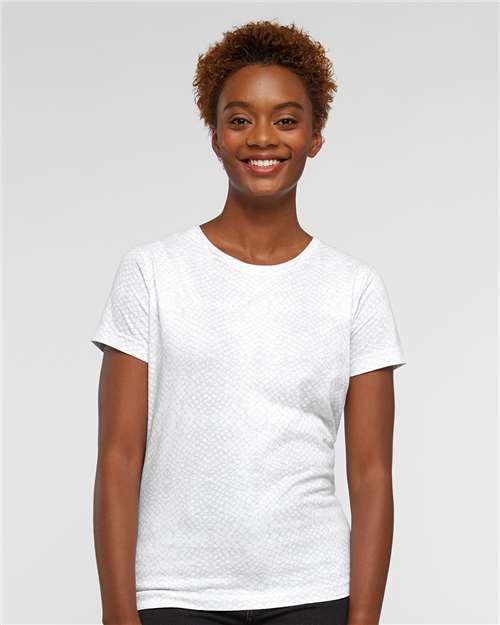 Women's Fine Jersey Tee - White Reptile