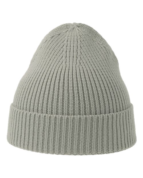 Sustainable Fine Rib Cuffed Beanie - Light Grey