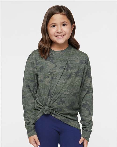 Youth Fine Jersey Long Sleeve Tee - Vintage Camo
