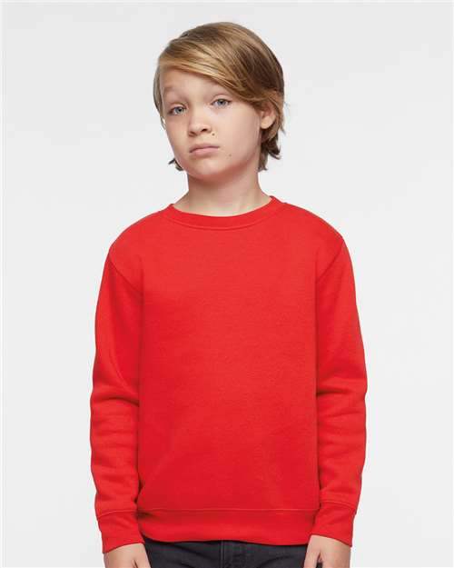 Youth Elevated Fleece Crewneck Sweatshirt - Red