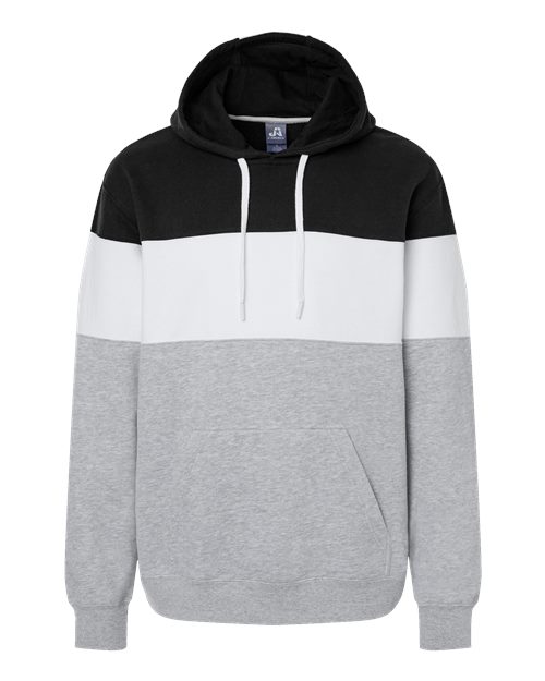 Men's Varsity Fleece Colorblocked Hooded Sweatshirt - Black/ Oxford