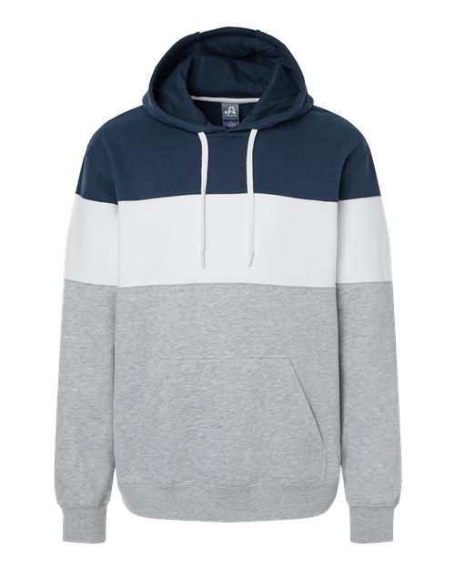 Men's Varsity Fleece Colorblocked Hooded Sweatshirt - Navy/ Oxford