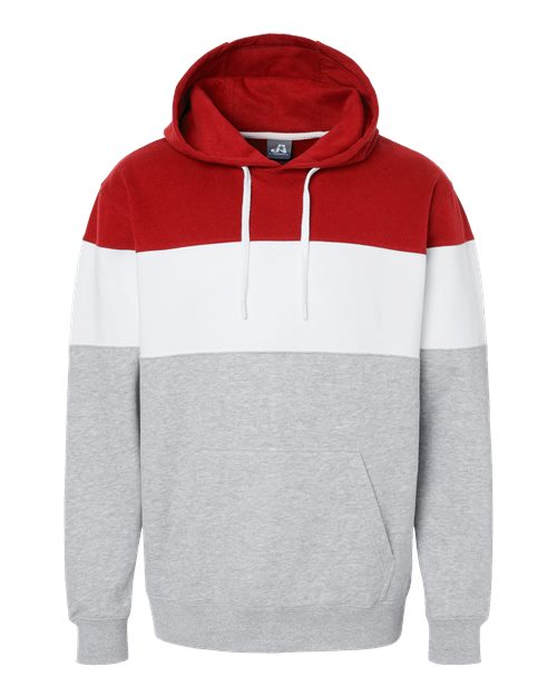 Men's Varsity Fleece Colorblocked Hooded Sweatshirt - Red/ Oxford