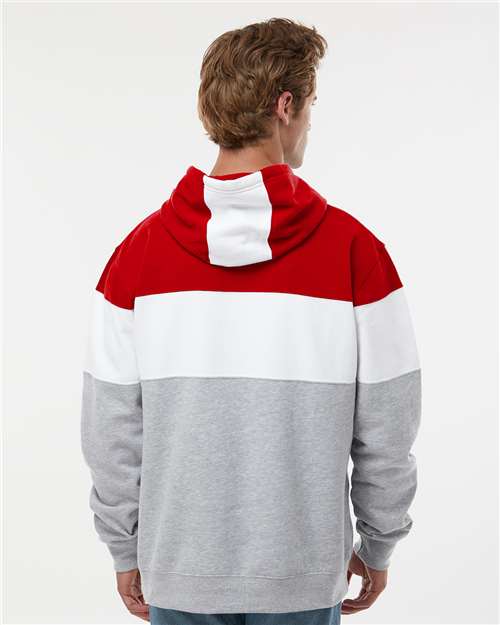 Men's Varsity Fleece Colorblocked Hooded Sweatshirt - Red/ Oxford
