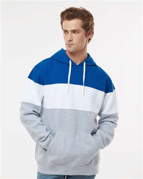 Men's Varsity Fleece Colorblocked Hooded Sweatshirt - Royal/ Oxford