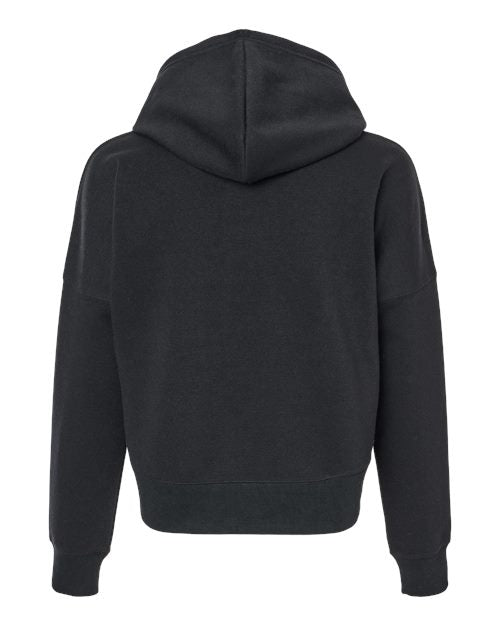 Women's Crop Hooded Sweatshirt - Black Solid